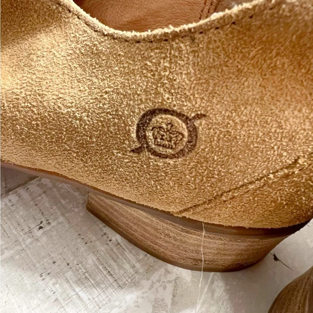Born Tan Suede Women's ankle short heel boot